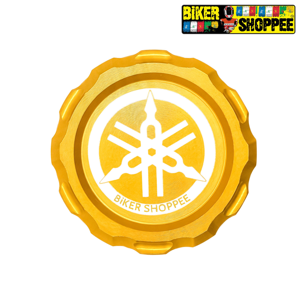 Premium gold CNC aluminum rear brake fluid oil reservoir cap Yamaha accessories spare parts for R15V3 R15V4 R15M MT15 XSR155 FZ original Biker Shoppee