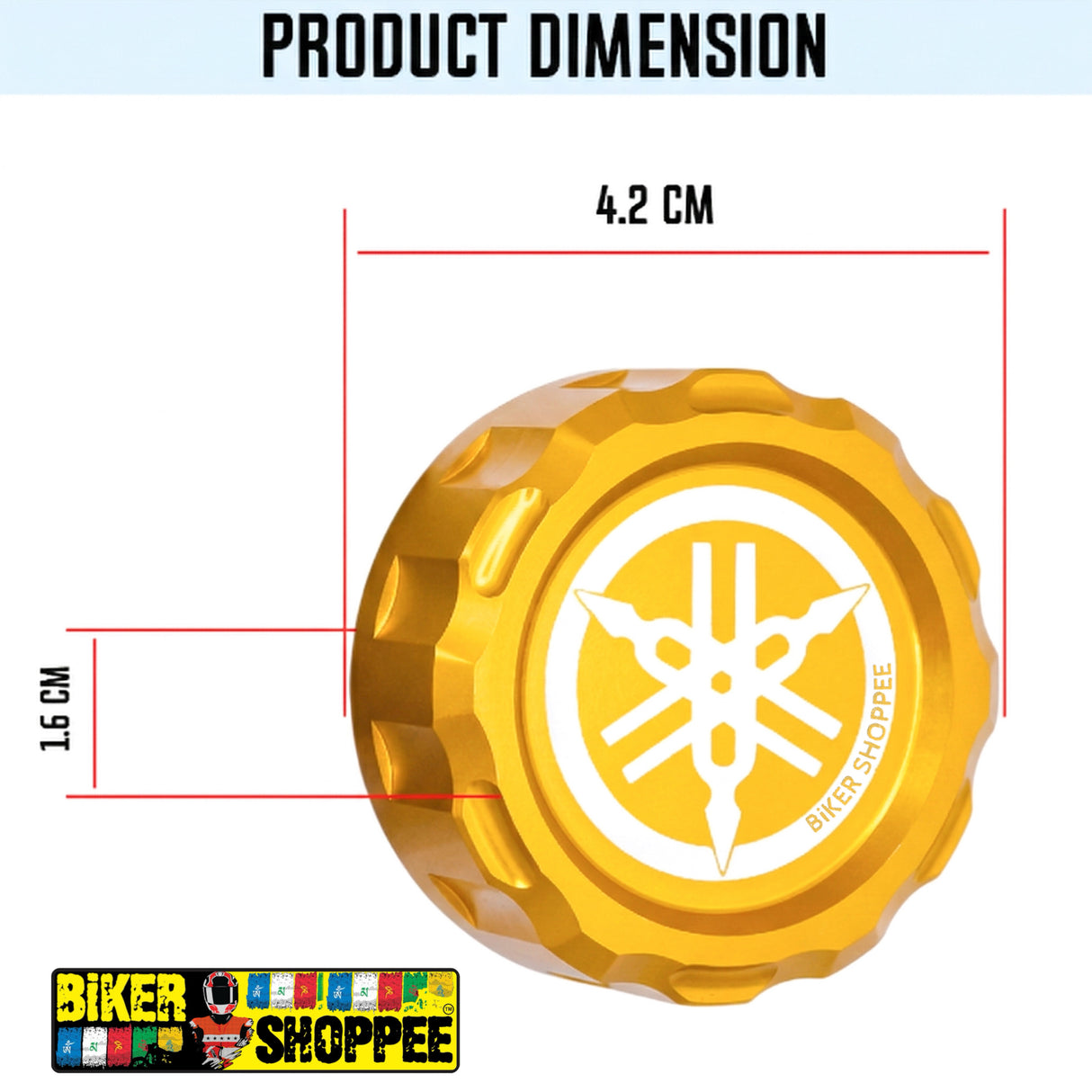 Premium gold CNC aluminum rear brake fluid oil reservoir cap Yamaha accessories spare parts for R15V3 R15V4 R15M MT15 XSR155 FZ original Biker Shoppee