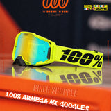 100% ARMEGA MX GOGGLE HIPER GOLD MIRROR LENS | BIKER SHOPPEE