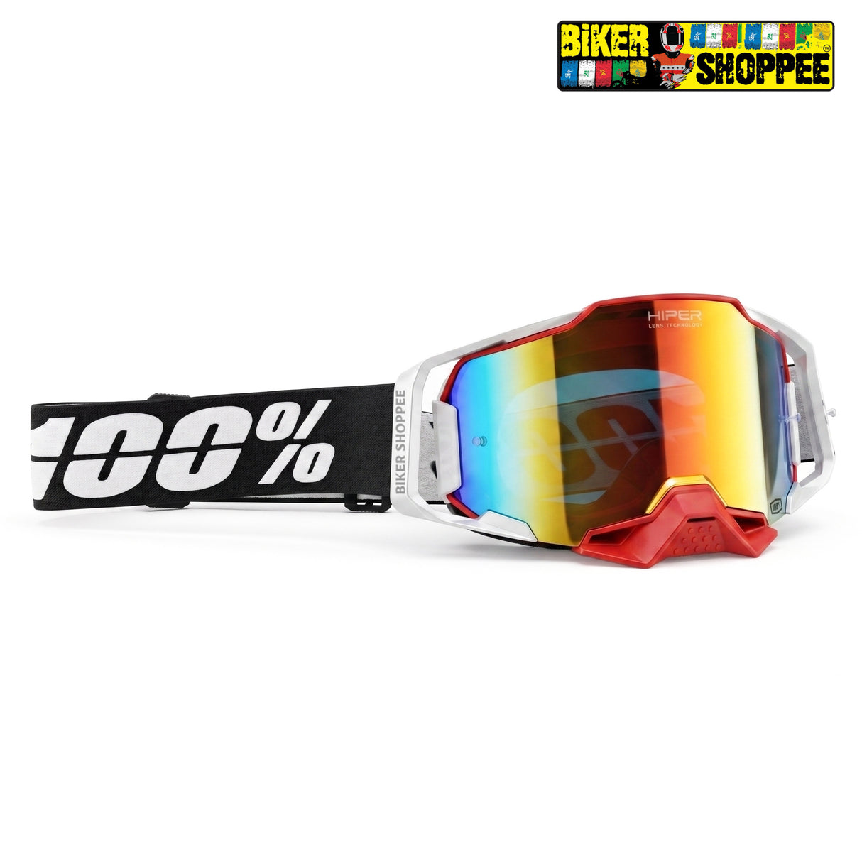 100% ARMEGA MX GOGGLE HIPER GOLD MIRROR LENS | BIKER SHOPPEE