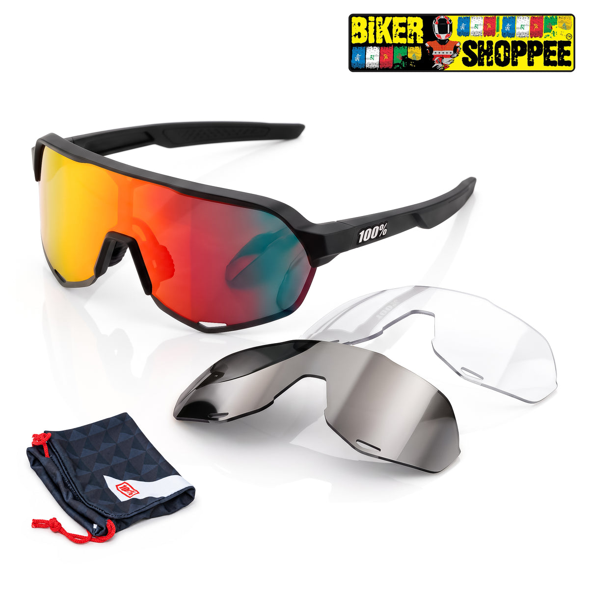 100% S3 SPEEDCRAFT PREMIUM SPORTS PERFORMANCE RIDING SUNGLASSES | BIKER SHOPPEE