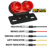 TWINS ROUND INTEGRATED CUSTOM TAIL LIGHT RED