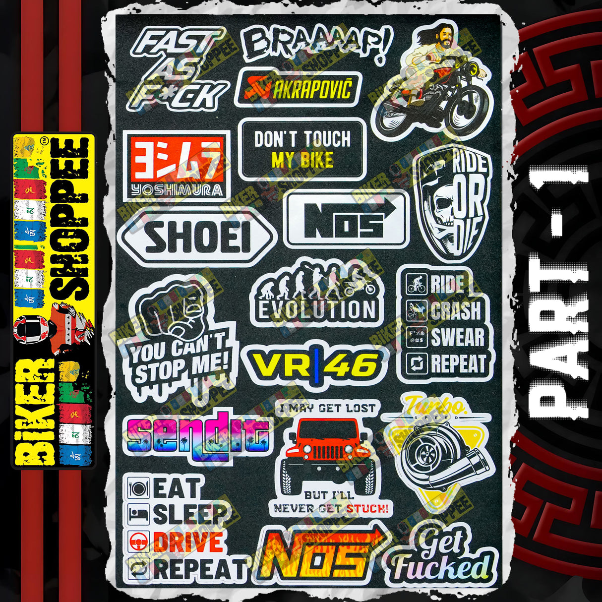 UV VINYL MOTO STICKER SHEET