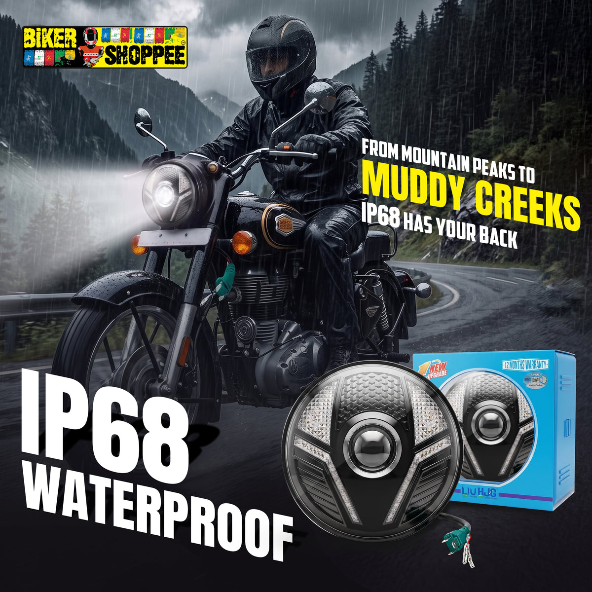 LIU HJG C-292 TITAN EYE 7 INCH LED PROJECTOR HEADLIGHT | BIKER SHOPPEE