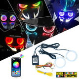 70mm illusion angel eye RGB ring light kit app controlled devil eye for KTM RC 125/200/390 motorcycle projectors original Biker Shoppee