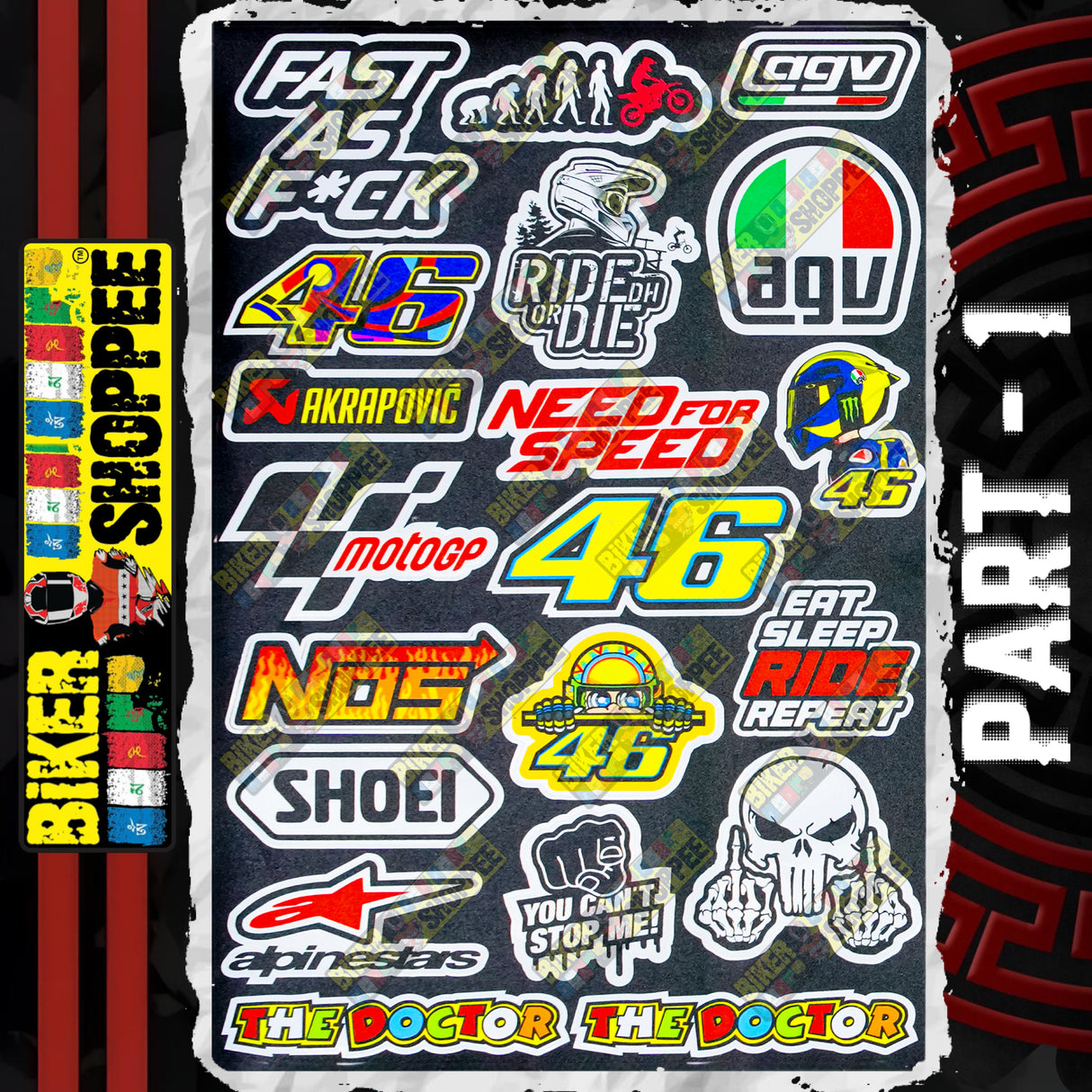 UV VINYL MOTO STICKER SHEET
