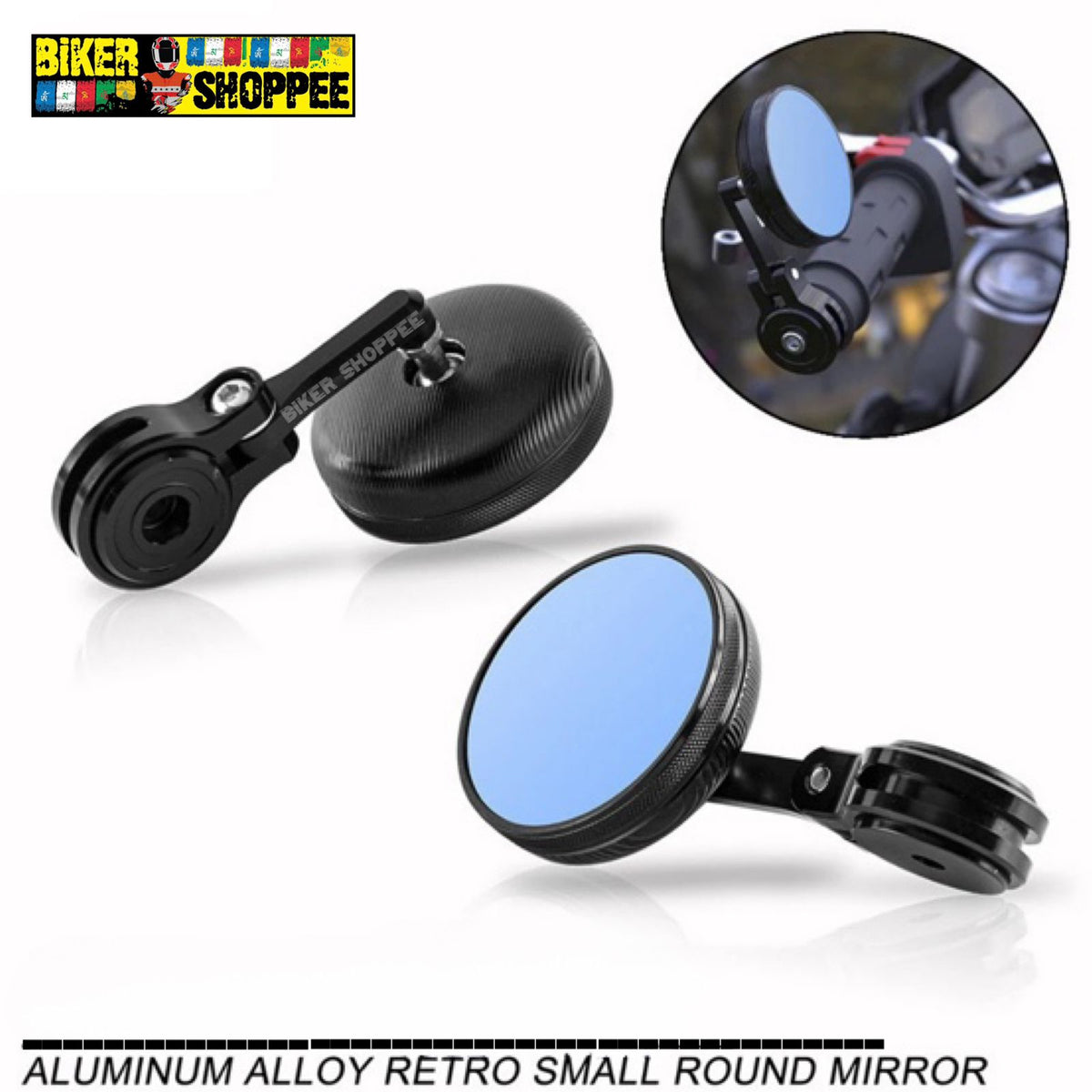 ANTI-GLARE RETRO SMALL ROUND MOTORCYCLE MIRROR 2.0 | BIKER SHOPPEE