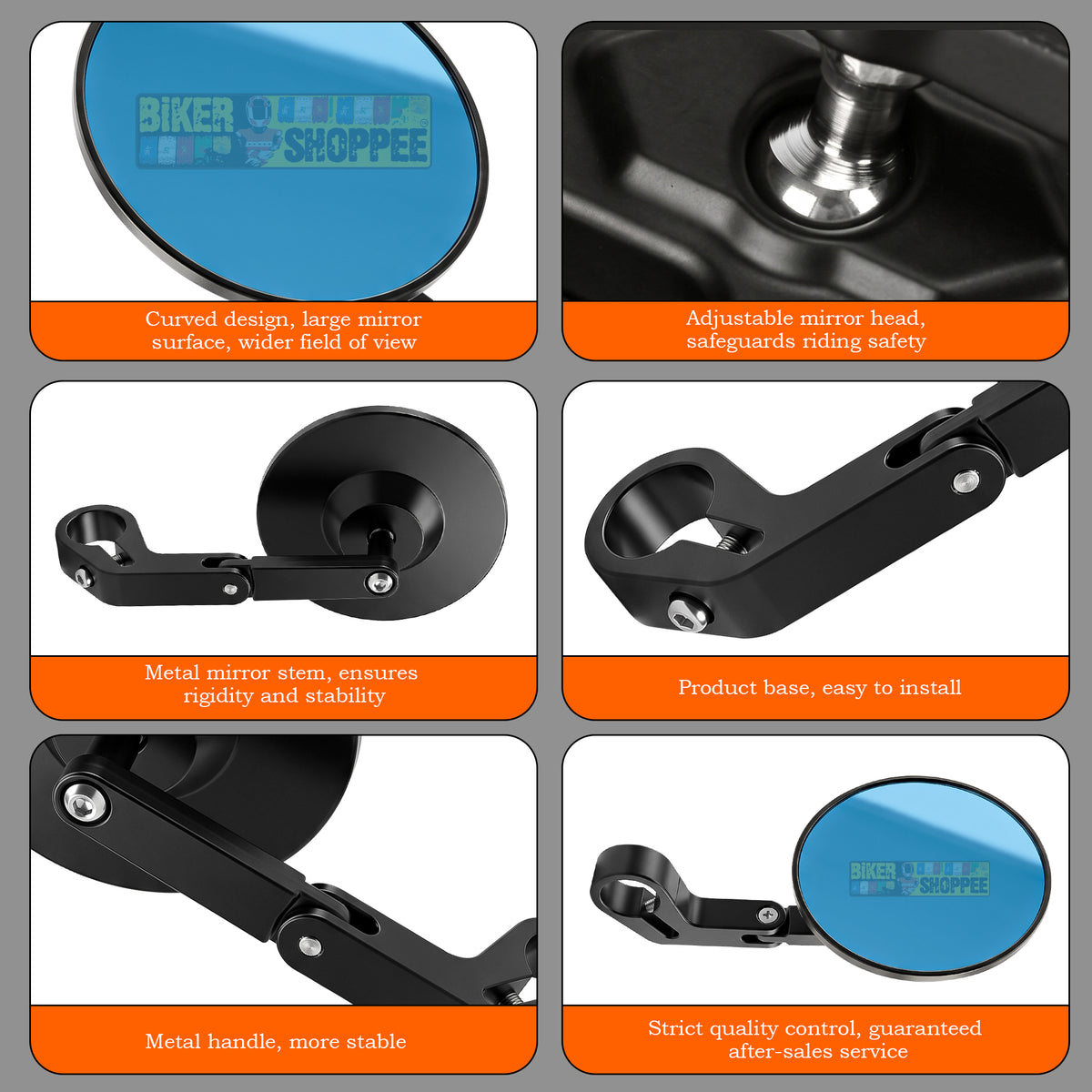 PREMIUM CNC ANTI-GLARE FOLDABLE BAR END MIRROR 3.0 | BIKER SHOPPEE