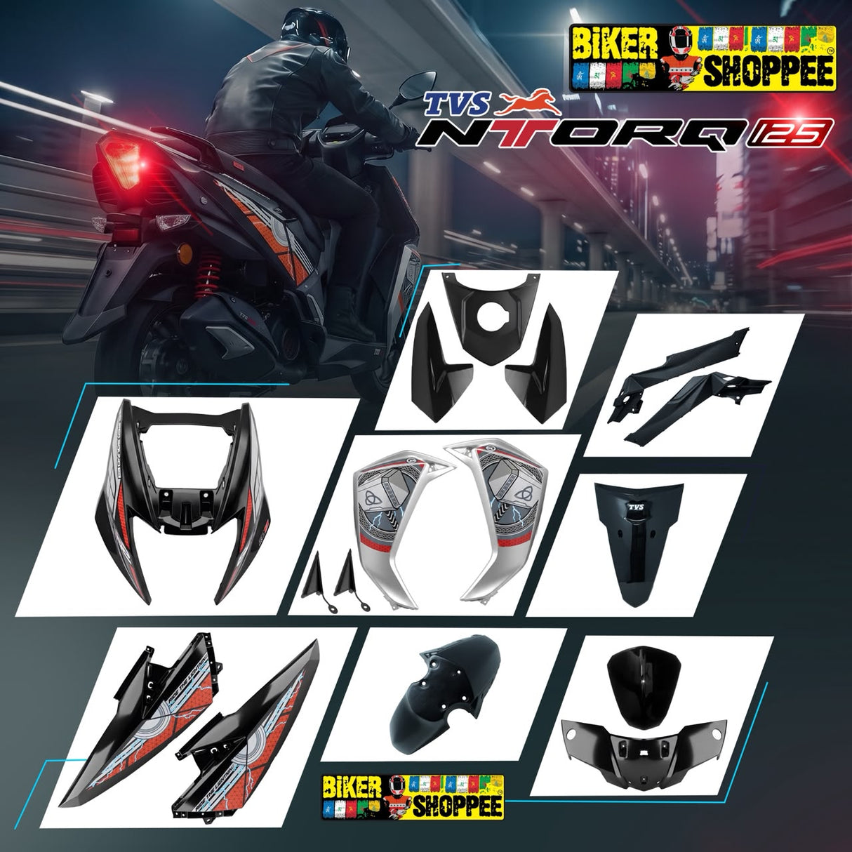 TVS NTORQ 125 OUR BODY KIT THOR SQUAD EDITION | BIKER SHOPPEE