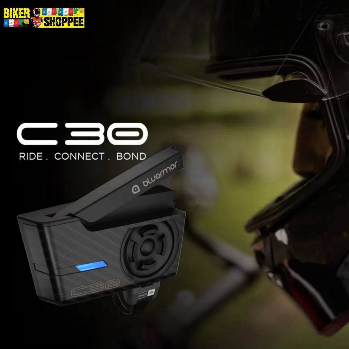 BLUARMOR C30 20 RIDER MESH MOTORCYCLE BLUETOOTH INTERCOM | BIKER SHOPPEE