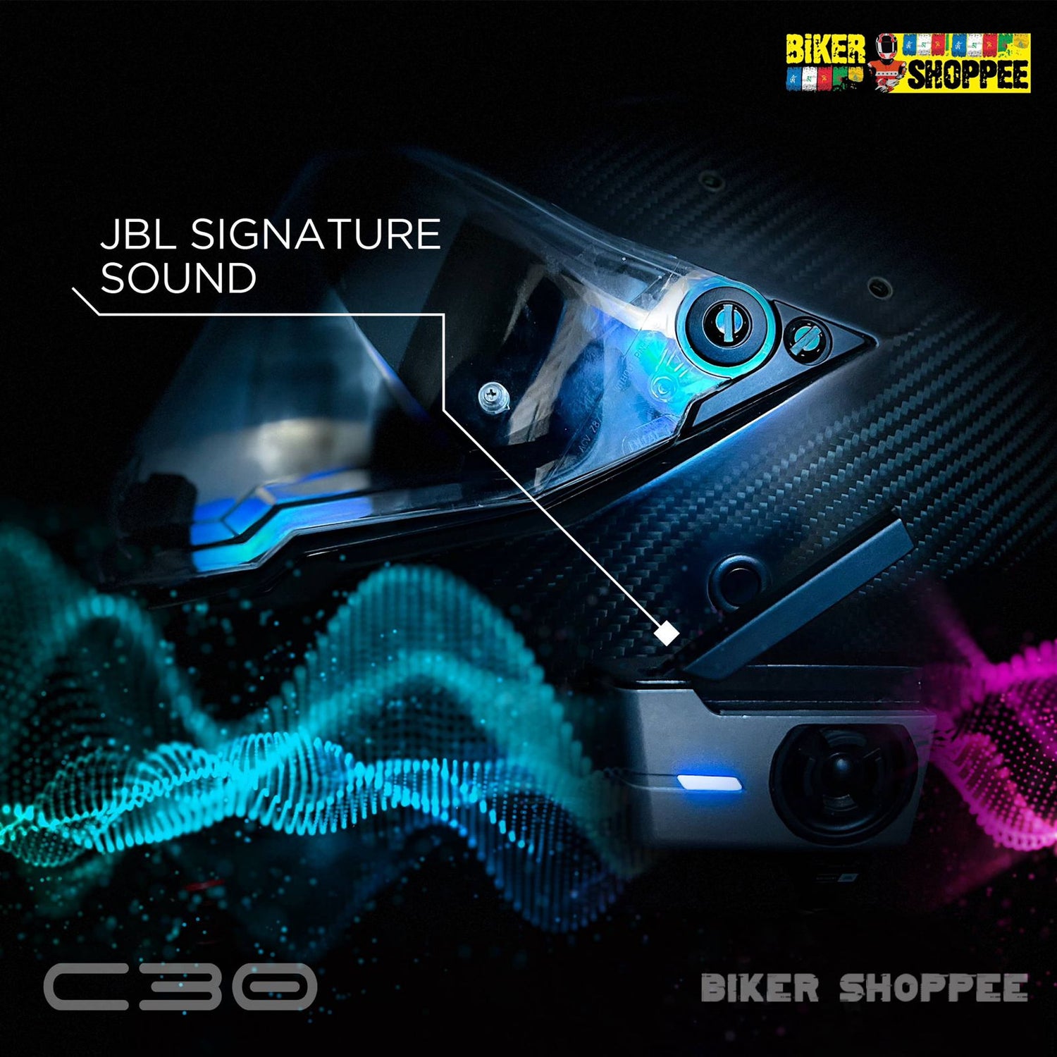 BLUARMOR C30 20 RIDER MESH MOTORCYCLE BLUETOOTH INTERCOM | BIKER SHOPPEE