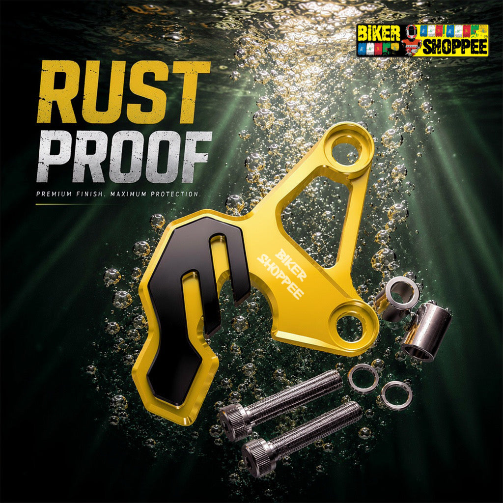 UNIVERSAL CNC BRAKE CALIPER PROTECTOR GOLDEN | BIKER SHOPPEE