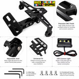 MOTORCYCLE UNIVERSAL CNC LED TAIL TIDY NUMBER PLATE HOLDER | BIKER SHOPPEE