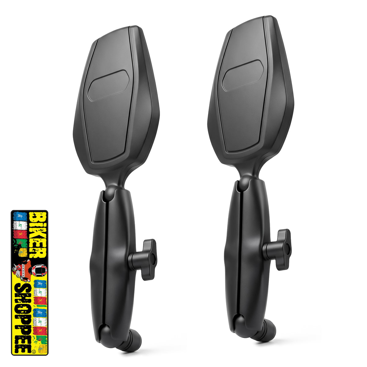 DOUBLETAKE ADJUSTABLE TOURING MOTORCYCLE REAR VIEW MIRROR PAIR | BIKER SHOPPEE