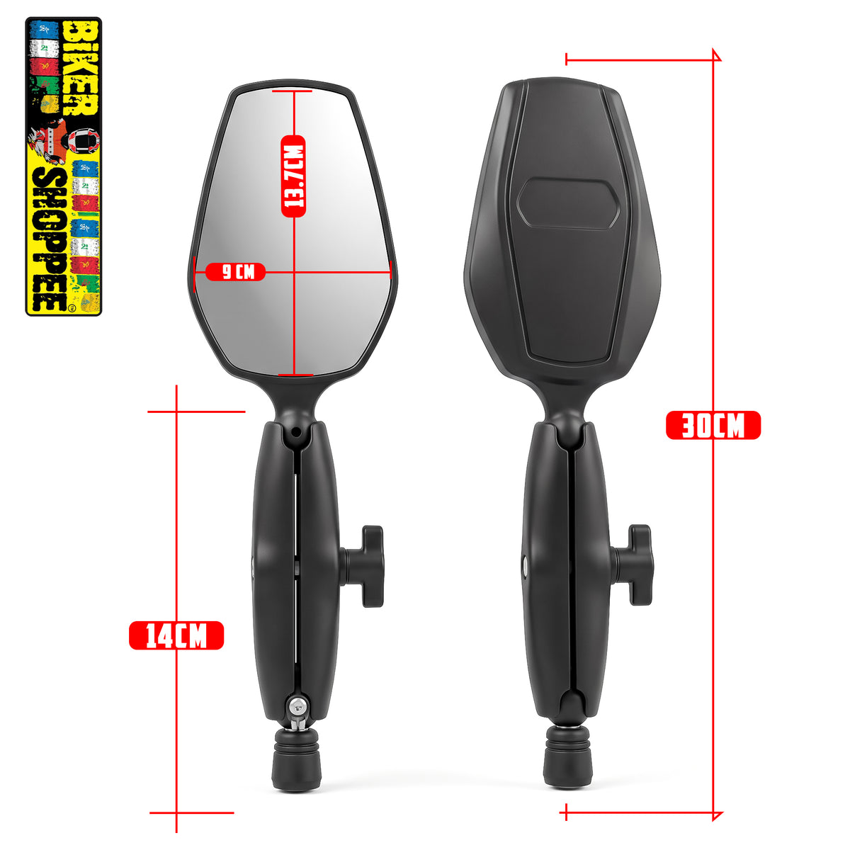 DOUBLETAKE ADJUSTABLE TOURING MOTORCYCLE REAR VIEW MIRROR PAIR | BIKER SHOPPEE