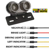 DOUBLE ROUND LED CUSTOM MOTORCYCLE TAIL LIGHT SMOKE BLACK | BIKER SHOPPEE