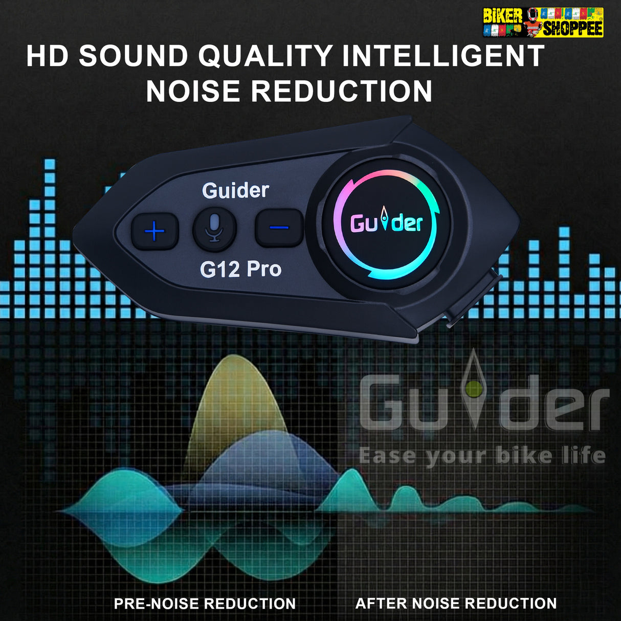 GUIDER G12 PRO MOTORCYCLE INTERCOM HEADSET