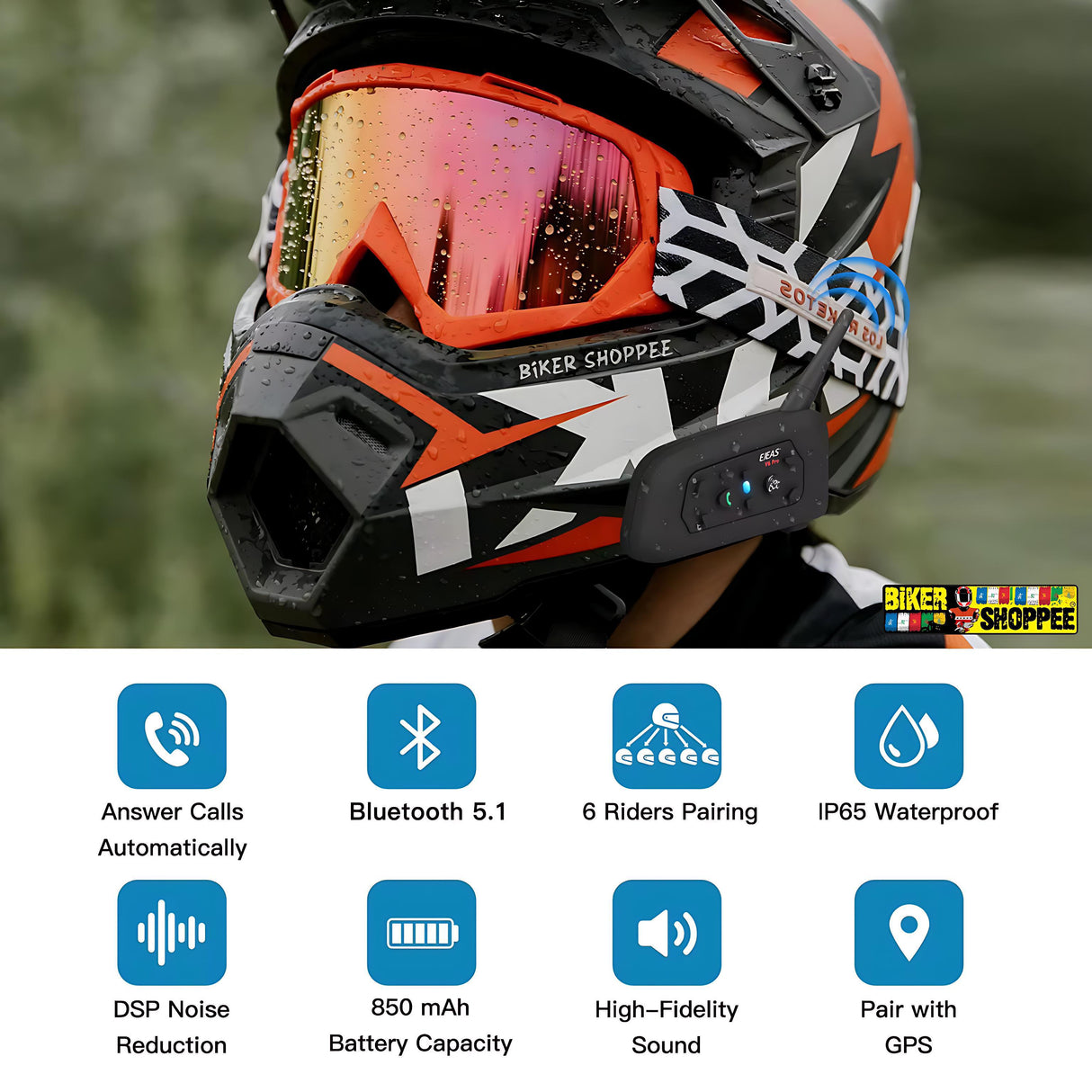 EJEAS V6 PRO+ MOTORCYCLE BLUETOOTH INTERCOM SYSTEM | BIKER SHOPPEE