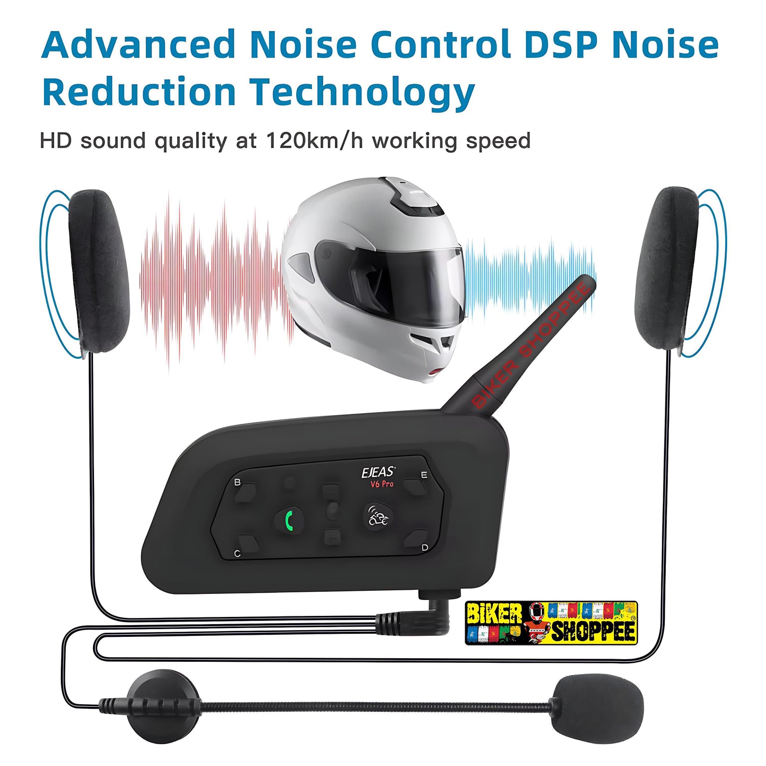 EJEAS V6 PRO+ MOTORCYCLE BLUETOOTH INTERCOM SYSTEM | BIKER SHOPPEE