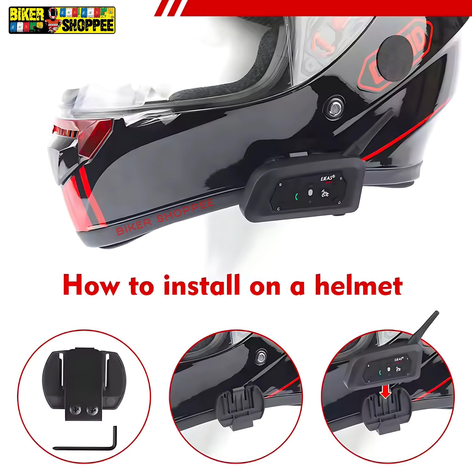 EJEAS V6 PRO+ MOTORCYCLE BLUETOOTH INTERCOM SYSTEM | BIKER SHOPPEE