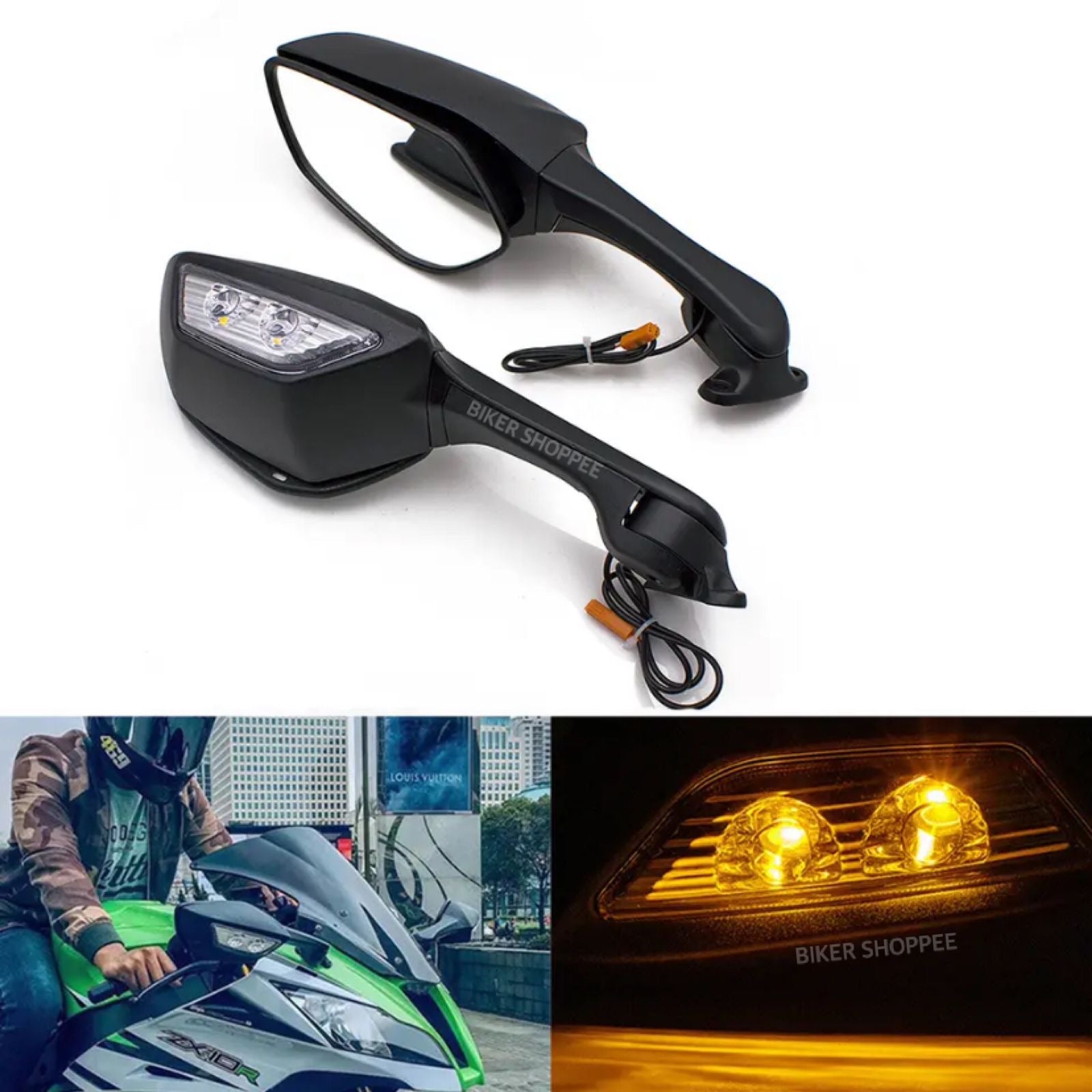 R6 LED REAR VIEW MIRROR FOR MOTORCYCLE – BiKER SHOPPEE