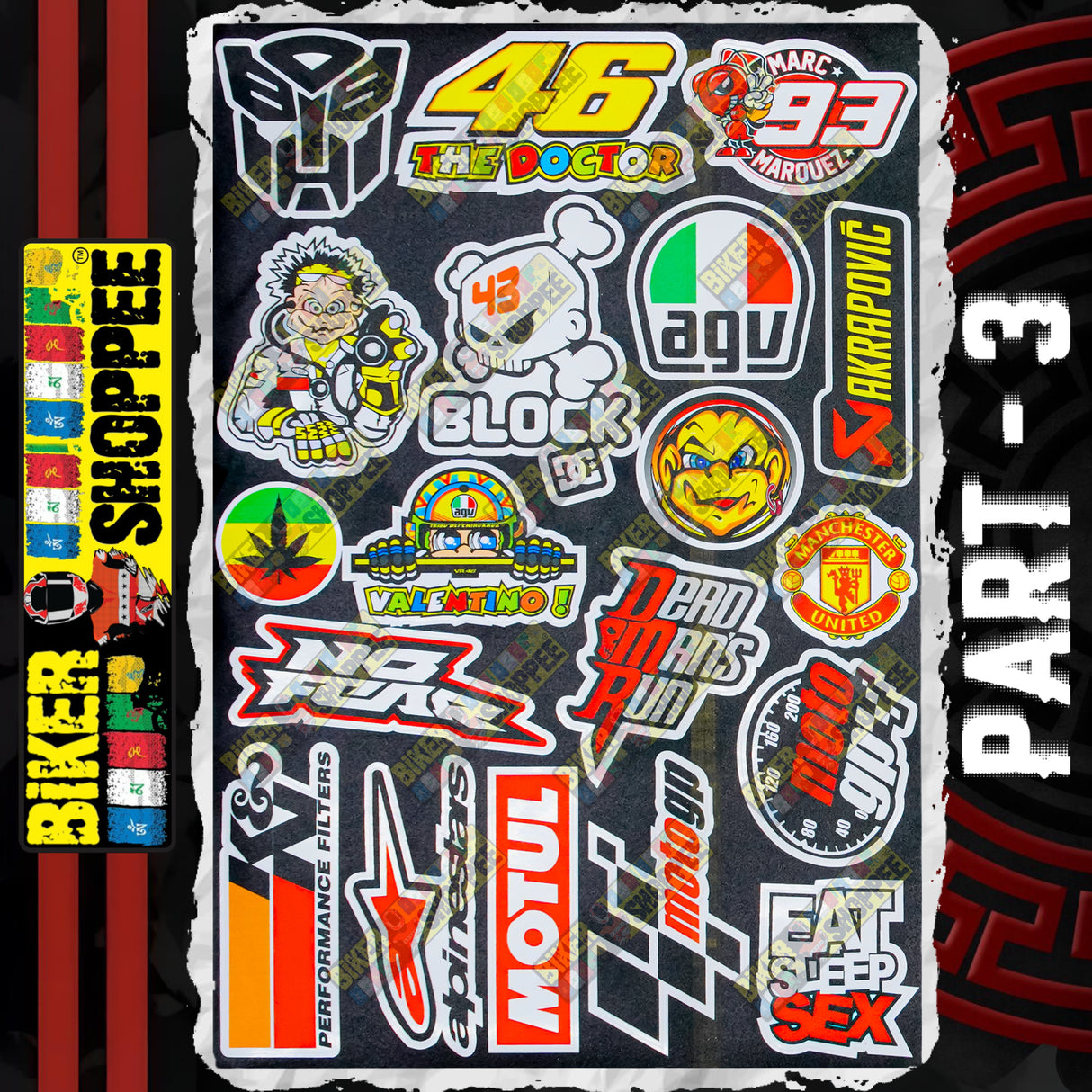 UV VINYL MOTO STICKER SHEET