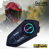 Guider G12 Pro Two Riders motorcycle helmet intercom with RGB light
