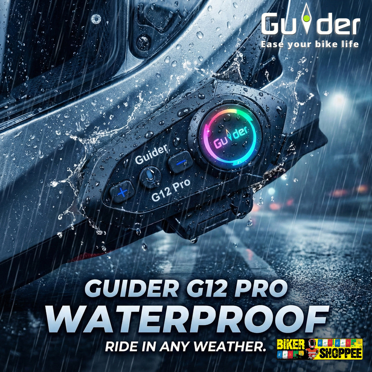 GUIDER G12 PRO MOTORCYCLE INTERCOM HEADSET