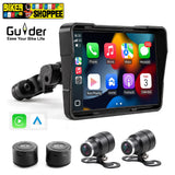 GUIDER 5.8" HD WIRELESS CARPLAY & ANDROID AUTO MOTORCYCLE SMART SYSTEM | DUAL HD DASHCAMS | BLE TIRE PRESSURE MONITORING (TPMS) | IP67 WATERPROOF BIKE TOUCHSCREEN CONSOLE