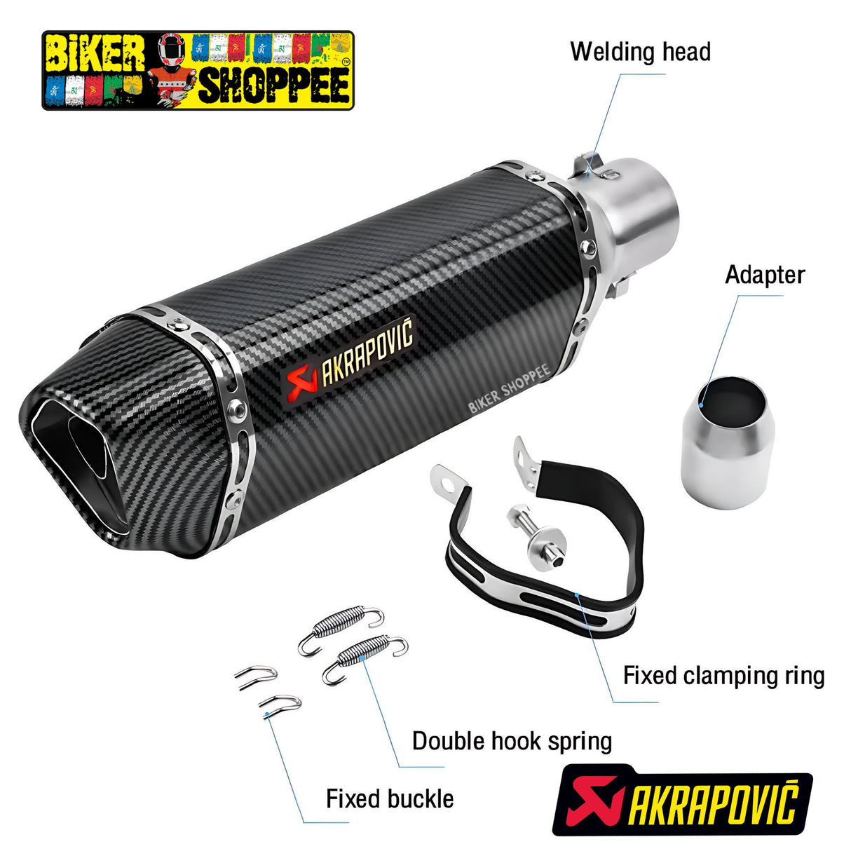 AKRAPOVIC 6 CUT EXHAUST CARBON