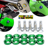 AERO RACEFLEX CNC BOLT & WASHER KIT SETOF10 GREEN | BIKER SHOPPEE