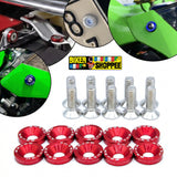 AERO RACEFLEX CNC BOLT & WASHER KIT SETOF10 RED | BIKER SHOPPEE