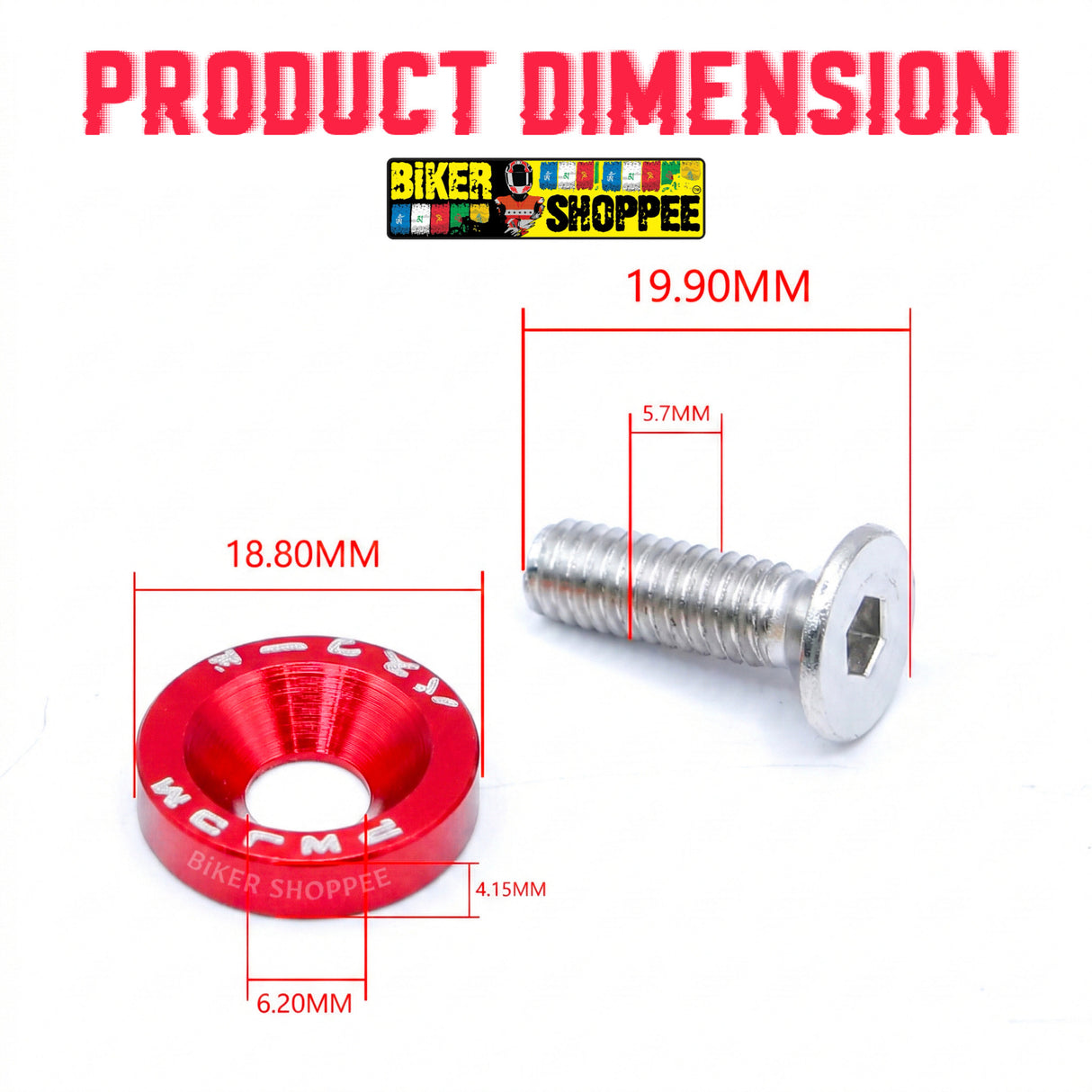 AERO RACEFLEX CNC BOLT & WASHER KIT SETOF10 RED | BIKER SHOPPEE
