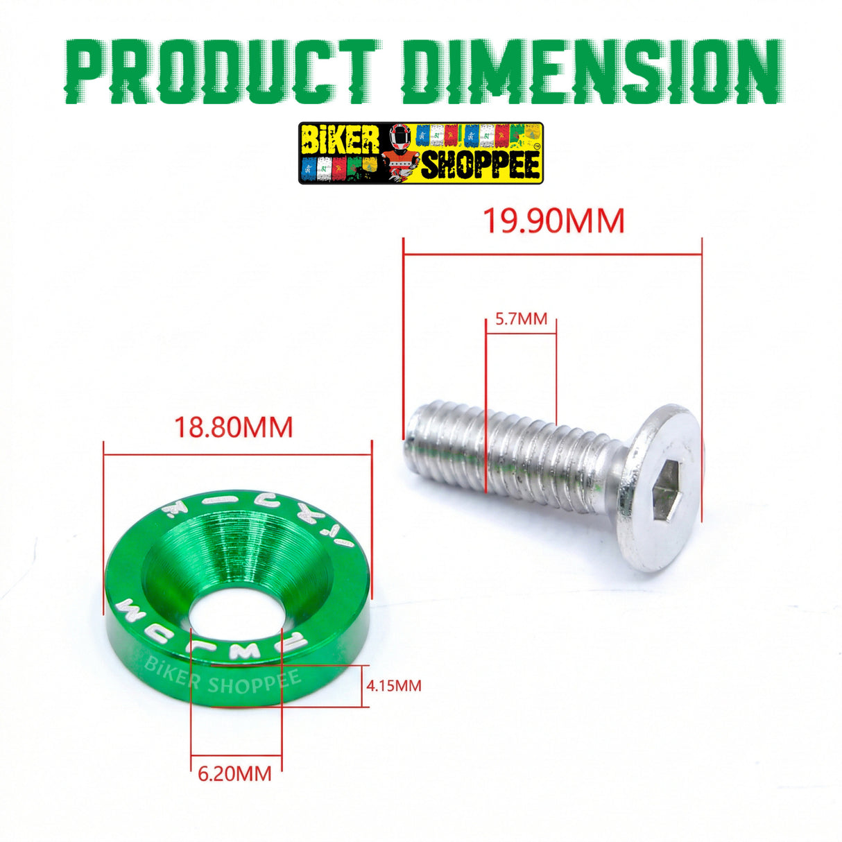 AERO RACEFLEX CNC BOLT & WASHER KIT SETOF10 GREEN | BIKER SHOPPEE