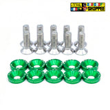 AERO RACEFLEX CNC BOLT & WASHER KIT SETOF10 GREEN | BIKER SHOPPEE