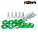 AERO RACEFLEX CNC BOLT & WASHER KIT SETOF10 GREEN | BIKER SHOPPEE