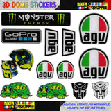 UNIVERSAL 3D DOME EMBOSSE MOTO STICKER AGU 46 MONSTER