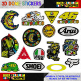 UNIVERSAL 3D DOME EMBOSSE MOTO STICKER SHOEI FOX ARAI