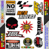 UNIVERSAL 3D DOME EMBOSSE MOTO STICKER MAD RIDERS