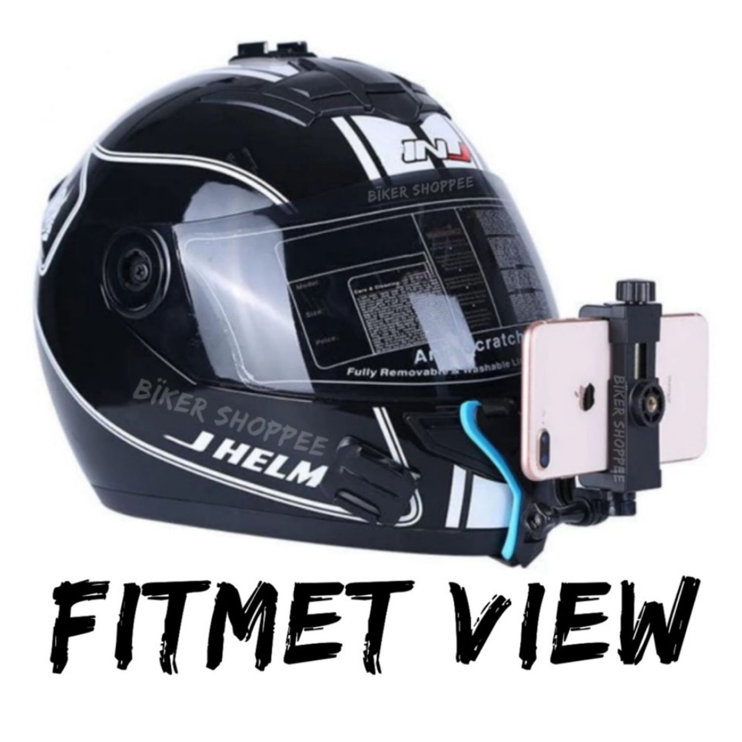 HELMET CHIN STRAP MOUNT WITH PHONE HOLDER – BiKER SHOPPEE