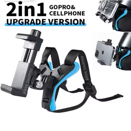 HELMET CHIN STRAP MOUNT WITH PHONE HOLDER