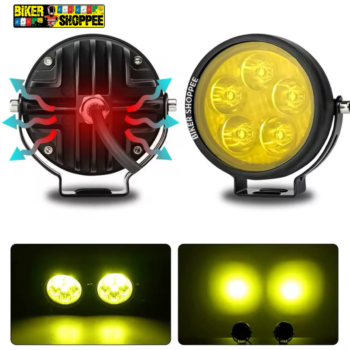 LiUHJG 5 LED CREE FOG LIGHT WITH WIRING HARNESS KIT