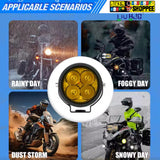 LiUHJG 4 LED CREE FOG LIGHT WITH WIRING HARNESS KIT