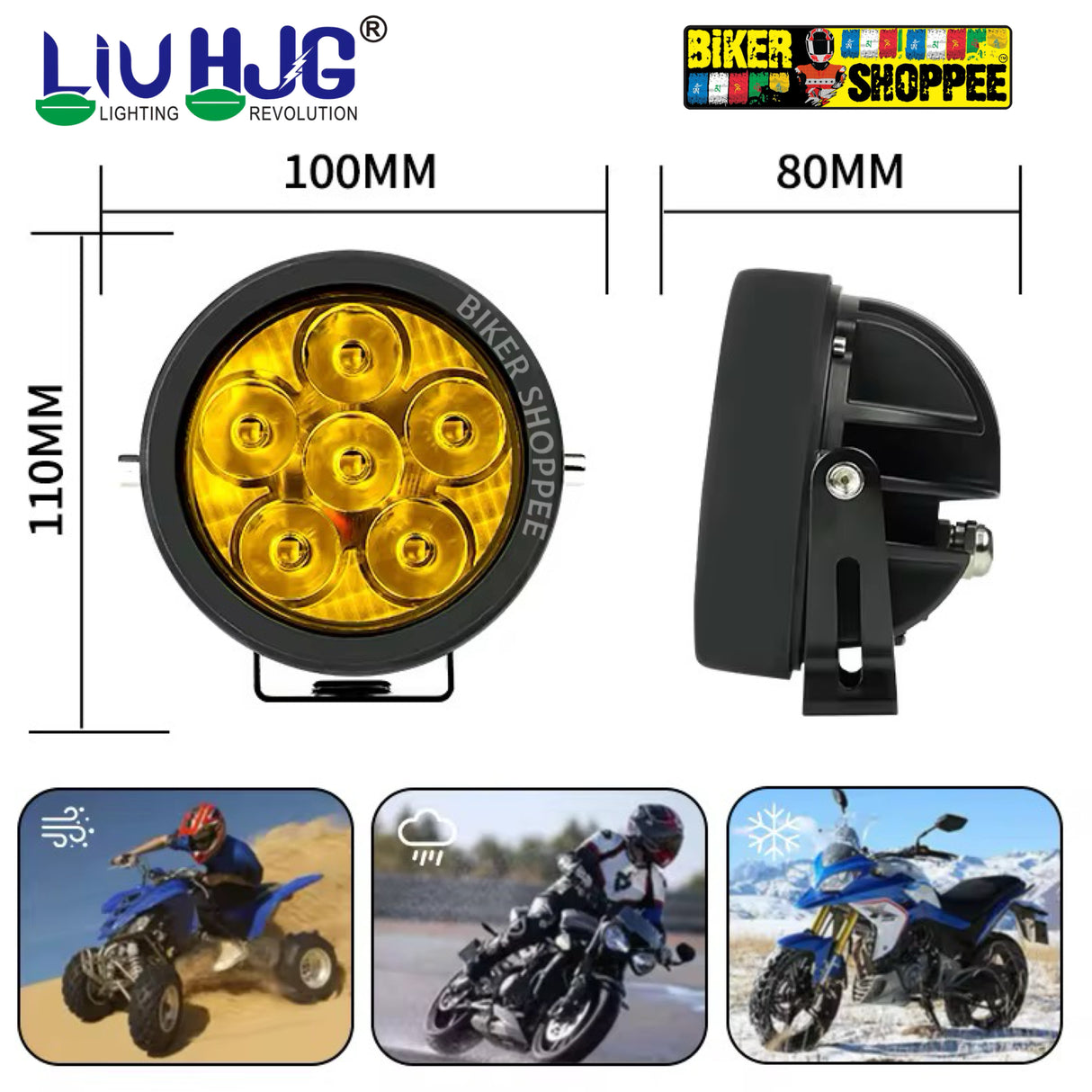 LiUHJG 6 LED CREE FOG LIGHT WITH WIRING HARNESS KIT