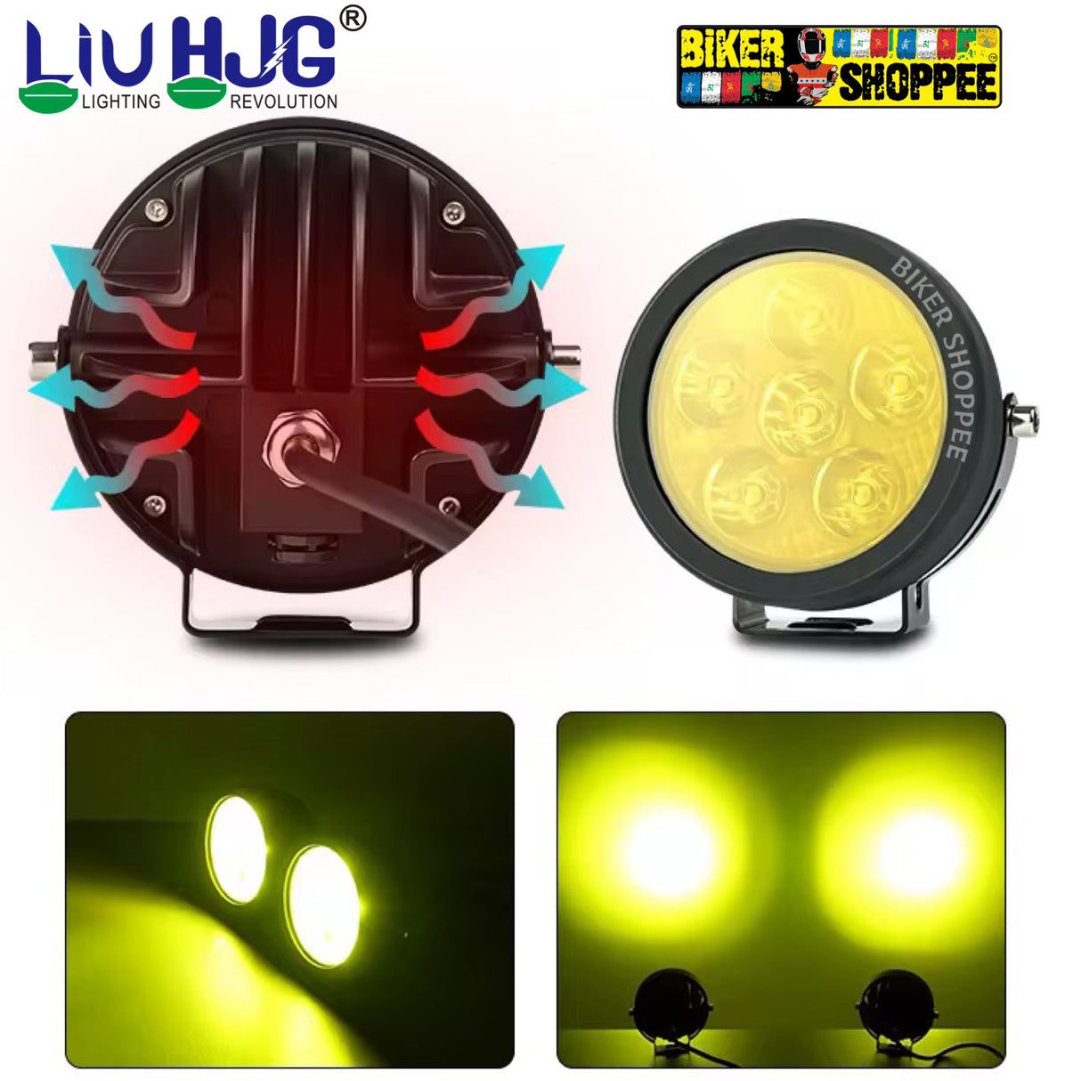 LiUHJG 6 LED CREE FOG LIGHT WITH WIRING HARNESS KIT