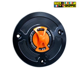 KTM DUKE & RC CNC KEYLESS QUICK RELEASE FUEL TANK CAP ORANGE