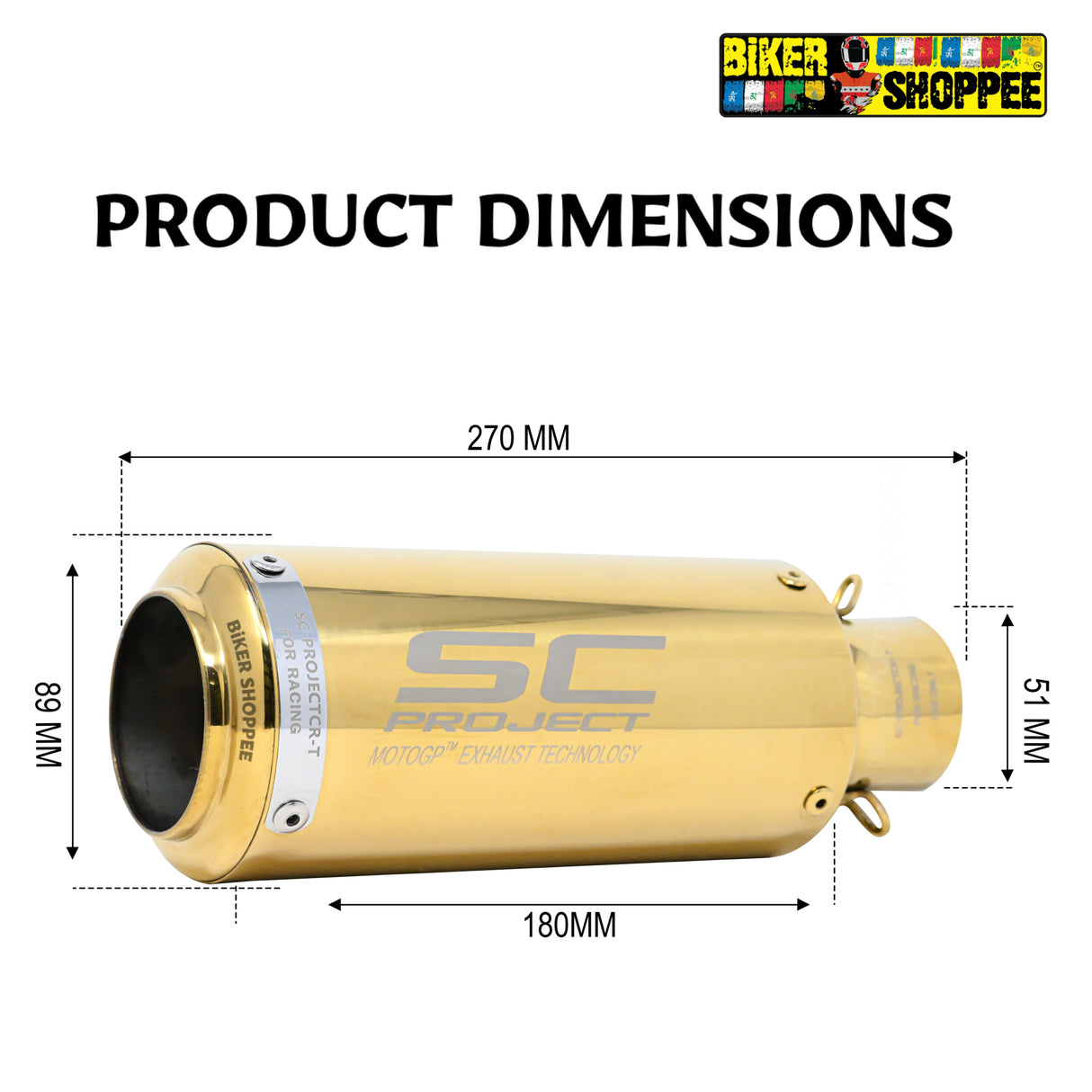SC PROJECT EXHAUST SHORT GOLDEN