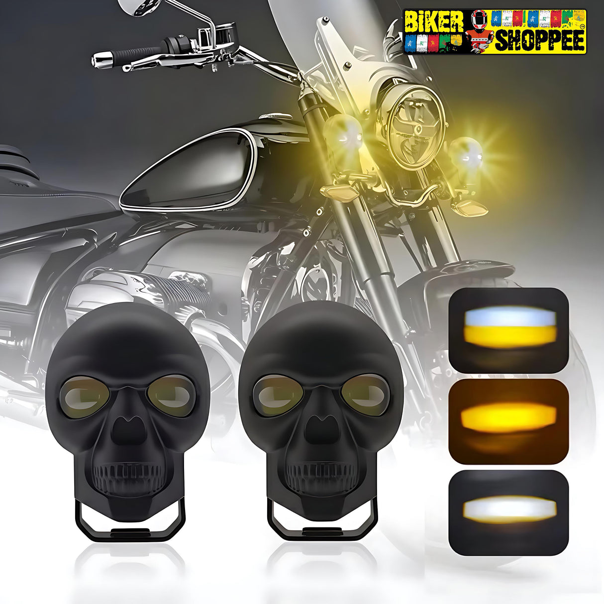 CYT SKULL DUAL LED FOG LIGHT PAIR