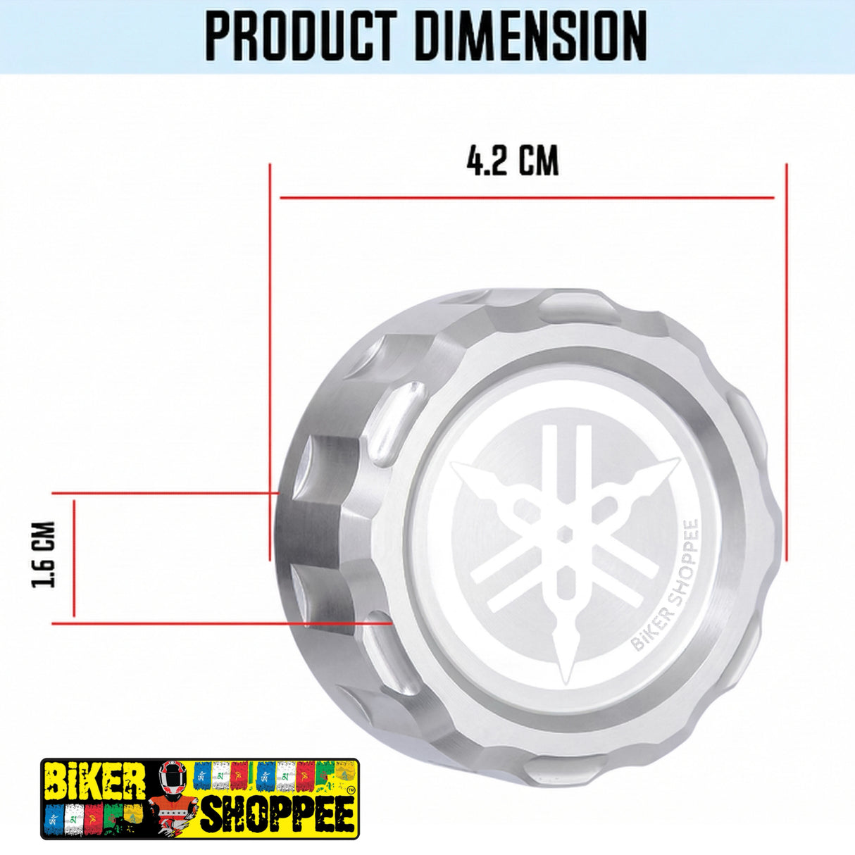 YAMAHA CNC REAR BRAKE FLUID RESERVOIR CAP SILVER | BIKER SHOPPEE