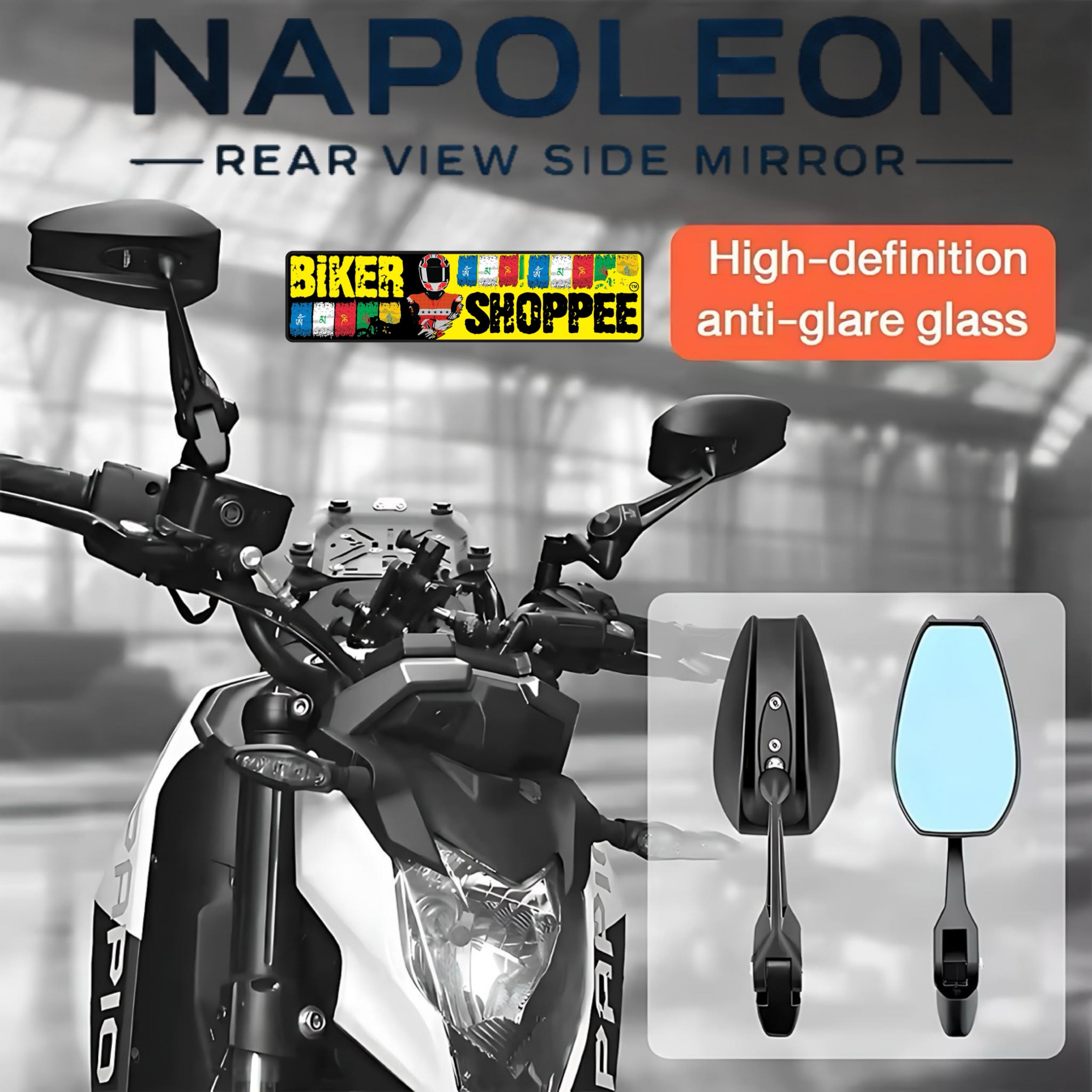 NAPOLEON REAR VIEW SIDE MIRROR – BiKER SHOPPEE